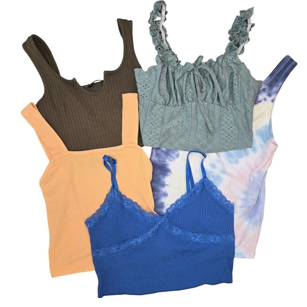 BUNDLE Tank Top Cami Shein American Eagle Cropped Eyelet Festival Feminine Small